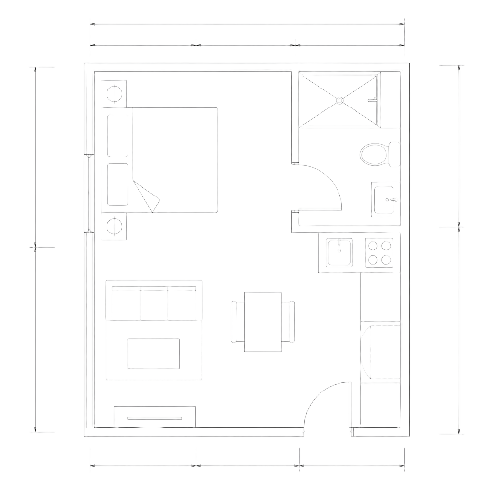 Plan arhitectural garsonieră